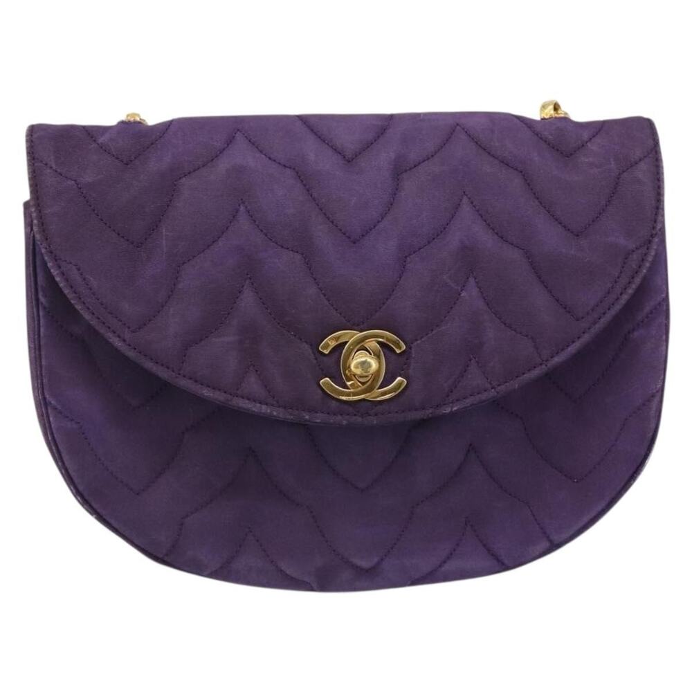 Chanel Silk Chain Shoulder Bag Purple